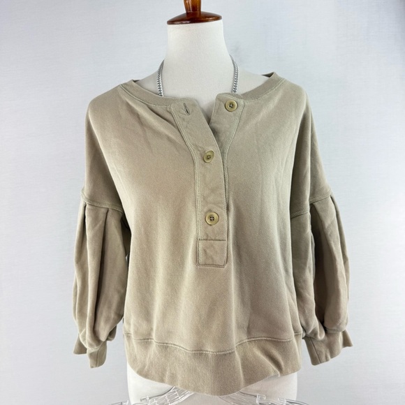 SOMETHING NAVY Beige Balloon Sleeve Sweatshirt and Lounge Pants Set - Picture 4 of 16